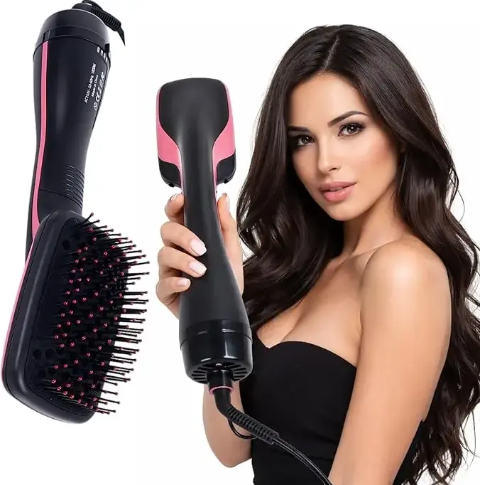 Blow Dryer Brush Straightener, Detangling Straightening Smoothing in One Step, Reduce Frizz More Shiny for Salon-Quality Smooth Straight Hair Dryer Brush