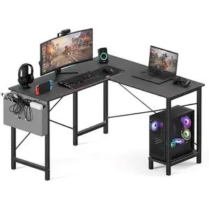 L Shaped Computer Desk ，With Reversible CPU Stand And Side Storage Bag, Spacious Workspace For Multiple Monitors, Sturdy Metal Frame With Waterproof Desktop, Easy Assembly For Home Office And Gaming Room
