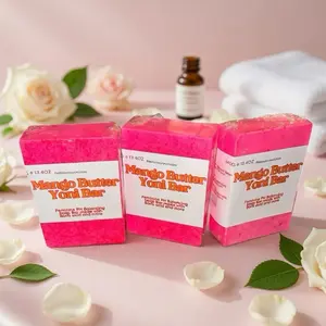 3 PACK of 4oz Mango Butter Bar Soap made with boric acid Gentle Feminine soap Cleanser Moisturize Daily Body Care Nourishing ph balancing