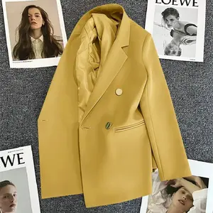 Office Lady Elegant Single Button Blazer For Women 2025 Autumn Long Sleeve Slim Stylish Jackets Winter Casual Chic Tops Coats Suits Womenswear Breathable Comfortable Elegance Fabric Fit Love Style Basic（gift） Fitted Minimalist