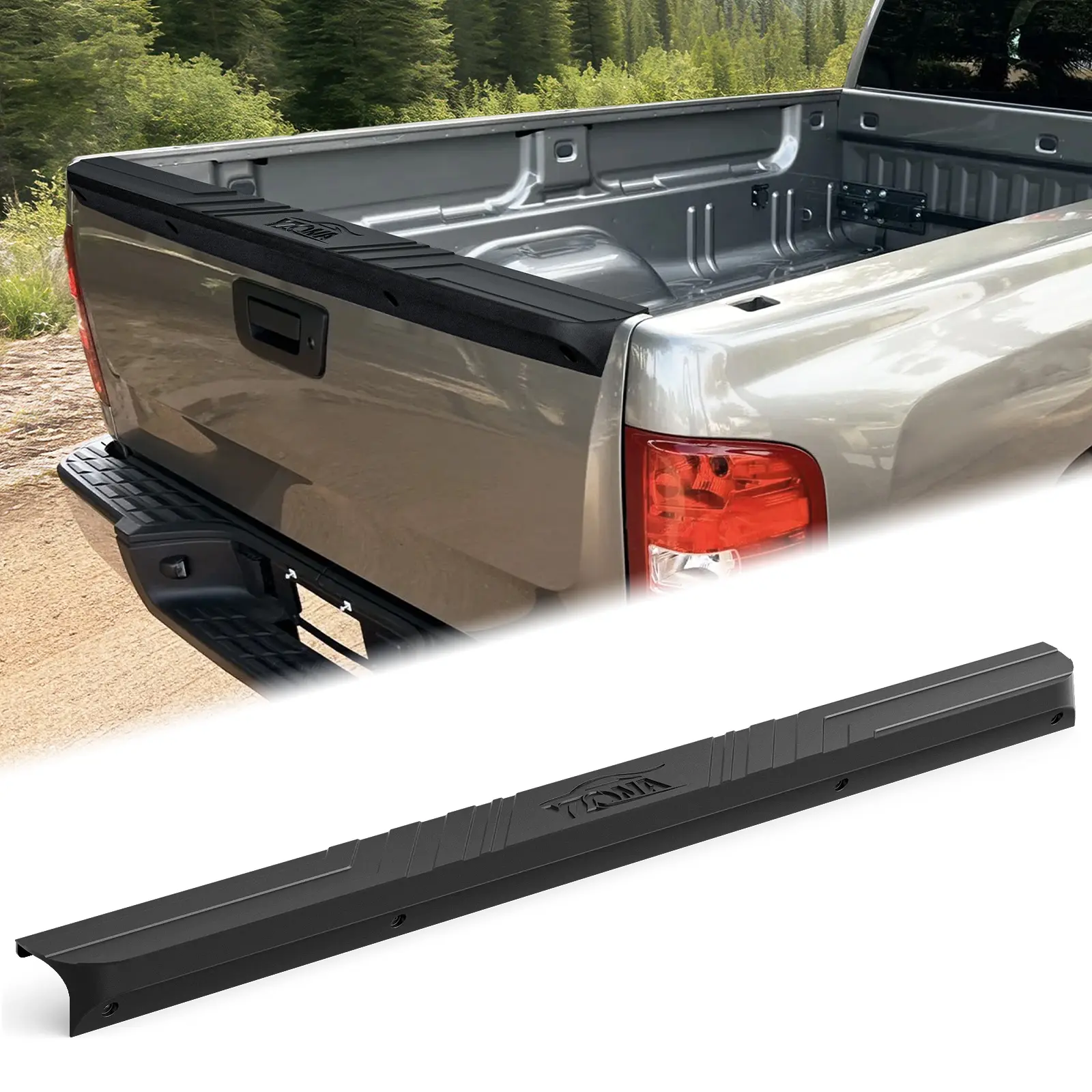 YZONA Tailgate Cap Molding Cover - Truck Tailgate Protector, Vehicle Accessories, Truck Bed Covers Compatible with 2007-2013 Chevy Silverado & GMC Sierra 1500, 2007-2014 2500HD 3500HD (Not Fit Classic)
