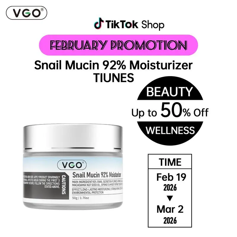 VGO Spring Glow Up Snail Mucin 92% Moisturizing Gel Cream – Daily Hydrating Face Moisturizer for Dry and Sensitive Skin, 50g / 1.76oz, Lightweight Nourishing Formula for Smooth, Healthy-Looking Skin