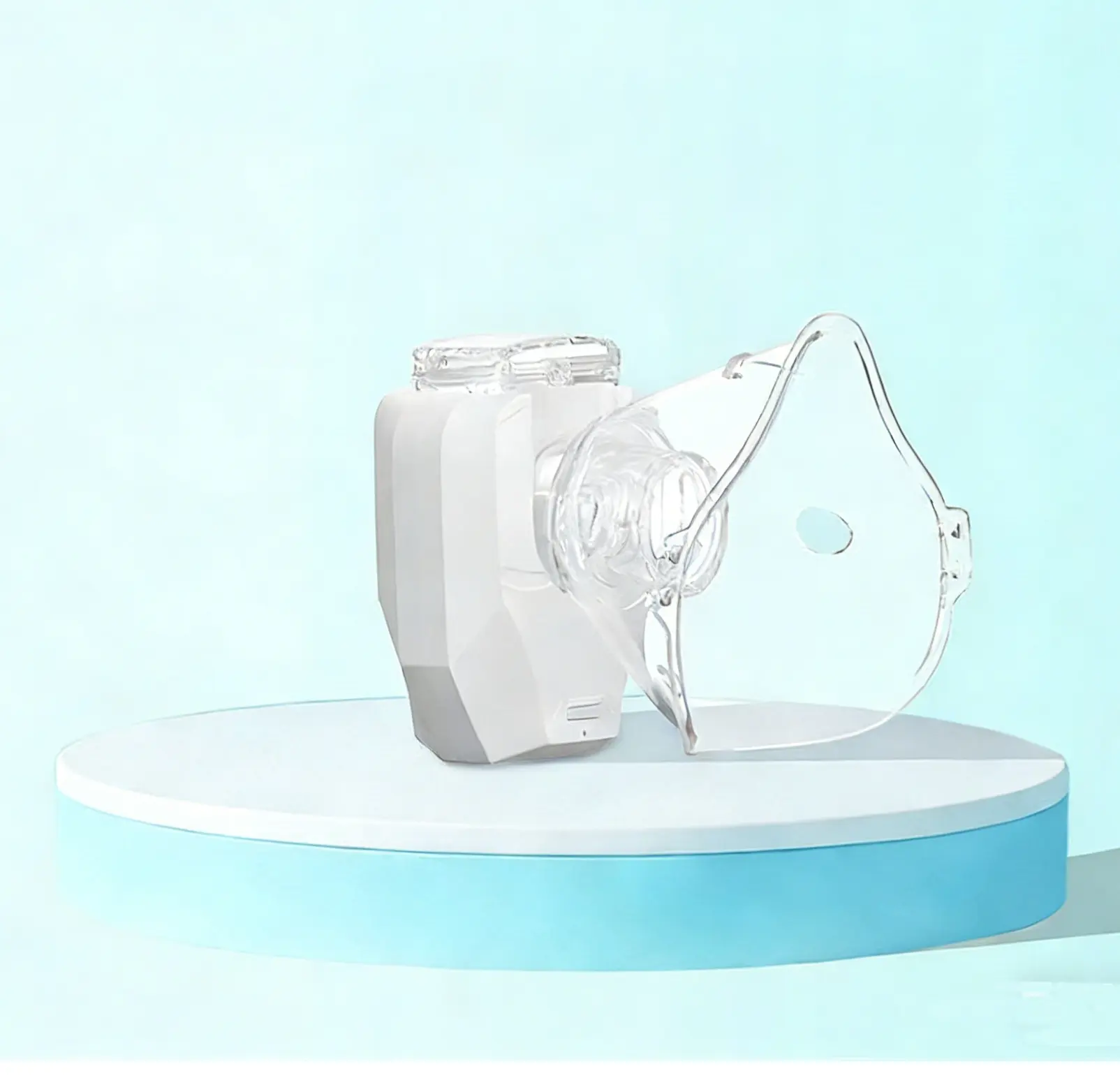 1PCS Blue Portable Household Humidifier, Handheld Ultrasonic Mist Maker For Mouth & Nose, USB Rechargeable
