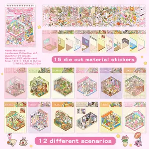 18 Sets of DIY 3D  Scenes Cute Cartoon Stickers album Kit for Kids & Adults – Fun Sticker Therapy Activity for Stress Relief, artistic Crafts & Gifts,vintage Multi-Style Pet
