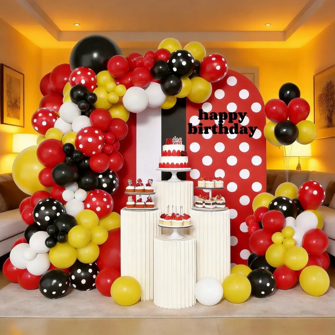 120pcs Balloon Set, 18/10/5 Inch Latex Balloons with Polka Dot, Party Balloons Decorations, Ideal for Wedding Shower, Birthday, School Decor, Carnival Party