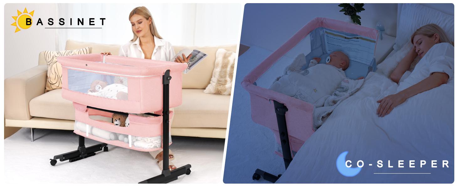 Baby Bassinet, Baby Basinet Bedside Sleeper, Easy to Fold Portable Crib Side Bassinet new Style Girl/boy bassinets, bedside bassinet Baby Bassinet, Baby Basinet Bedside Sleeper, Easy to Fold Portable Crib Side Bassinet new Style Girl/boy bassinets, bedside bassinet