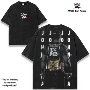 WWE Retro Vintage Limited Edition John Cena Behind U - WWE Wash Tee Clothes Cotton Menswear Oversized Soft T-Shirt Top wwe t-shirt Fabric Seamless unisex graphic sport streetwear fashion unisex heavyweight