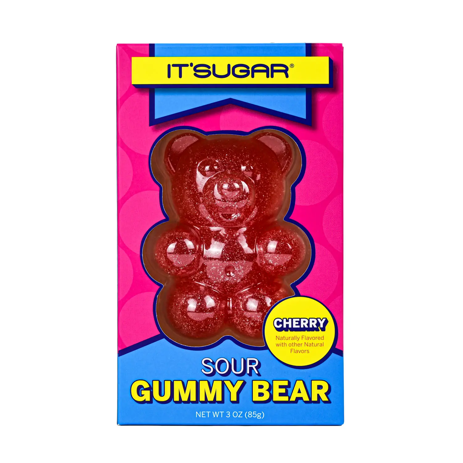 IT'SUGAR 3oz Sour Gummy Bear Snacks - Chewy Candies with Bold Cherry Flavor, Punchy Sugar Layer, Bite-Sized Treat for Fruity Candy Enthusiasts
