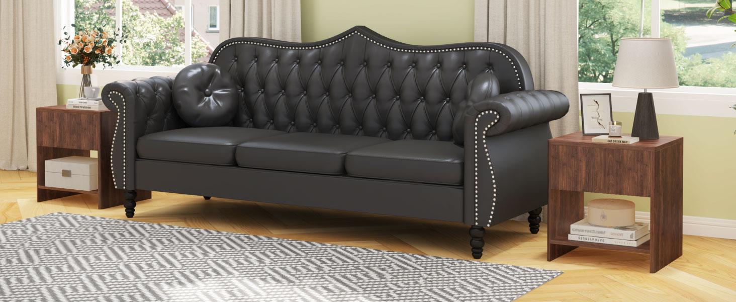 Giratree 2 Piece Mid-Century Modern Nightstand Set, Farmhouse Bedroom Nightstand, Small Side Table with Storage, Recessed Cabinet Wood Nightstand