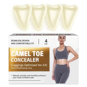 Camel Toe Concealer for Leggings – Ver 2.0 – Seamless, Invisible, Comfortable Fit – Medical Grade Silicone – Waterproof & Sweat-Proof – 4 Pcs – Avoid Embarrassing Lines (Swim, Yoga, Sport)