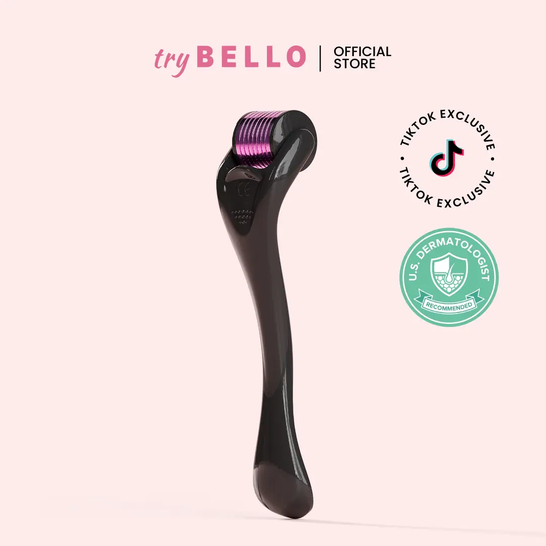 TryBello Derma Roller – 540 Titanium Microneedles (0.25mm) for Hair Growth & Scalp Stimulation – Enhances Product Absorption