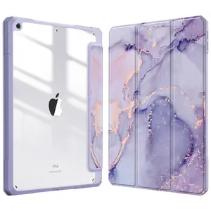 Fintie Hybrid Slim Case for iPad 9th/8th/7th Gen 10.2" with Clear Back and Pencil Holder, 10.2" iPad Cover for Girls - Junk  iPad Case
