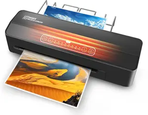 LOTHANEK A3 6-Roller Commercial Laminator Machine, LOTHANEK 3-10 Mil 13 inch Heavy Duty Thermal Laminating Machine, 60-Second Warm-up, 40 Inches/Minute, Touch Screen for Home, School Office (Glossy Black)