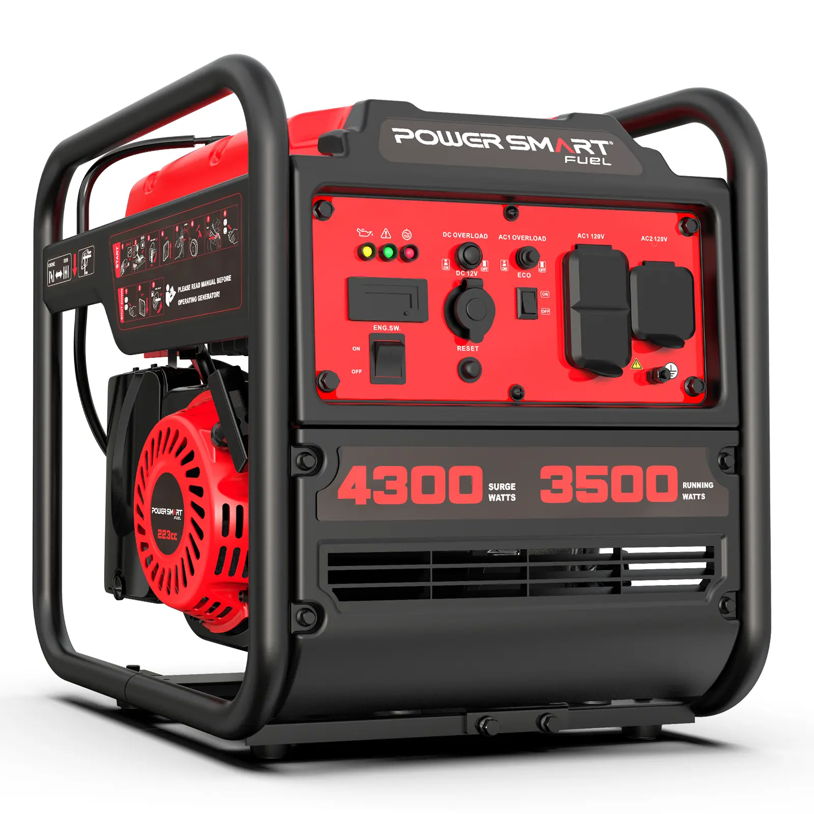 PowerSmart 4300-4500 Watt Portable Inverter Generator,Summervibes,Gas Powered,CO-Sensor,Hurricane season,Lightweight and Emergency Backup, Camping,EPA Compliant(DB5041/DB5041C/DL5040/DL5040C)Heavy Duty Motor
