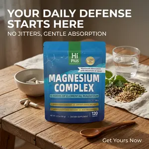 HiPlus Magnesium Complex 10 Essential Magnesium Supplement 1200mg Supports Relaxation and Daily Wellness, Essential Dietary Addition for Fitness and Muscle Function, 120 Capsules