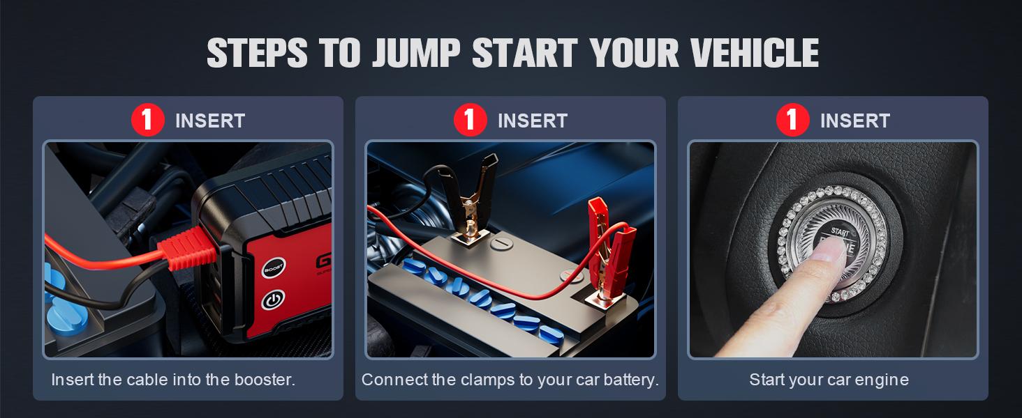 GOOLOO 6000A Jump Starter GT6000 Car Starter with 100W Bi-Directional Fast Charge Powerful 12V Auto Battery Booster for All Gas & Up to 12L Diesel Engine Supersafe Portable Jump Box for Emergency Use