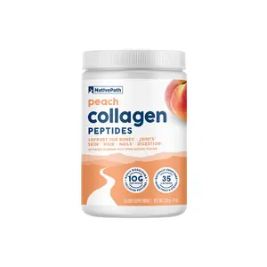 NativePath Collagen Peptides - Hydrolyzed Type 1 & 3 Collagen. Keto & Paleo Grass-Fed Protein Powder for Hair, Skin, Nails, Bones, Joints, Digestion and More - No Gluten or Dairy (Peach, 226g)