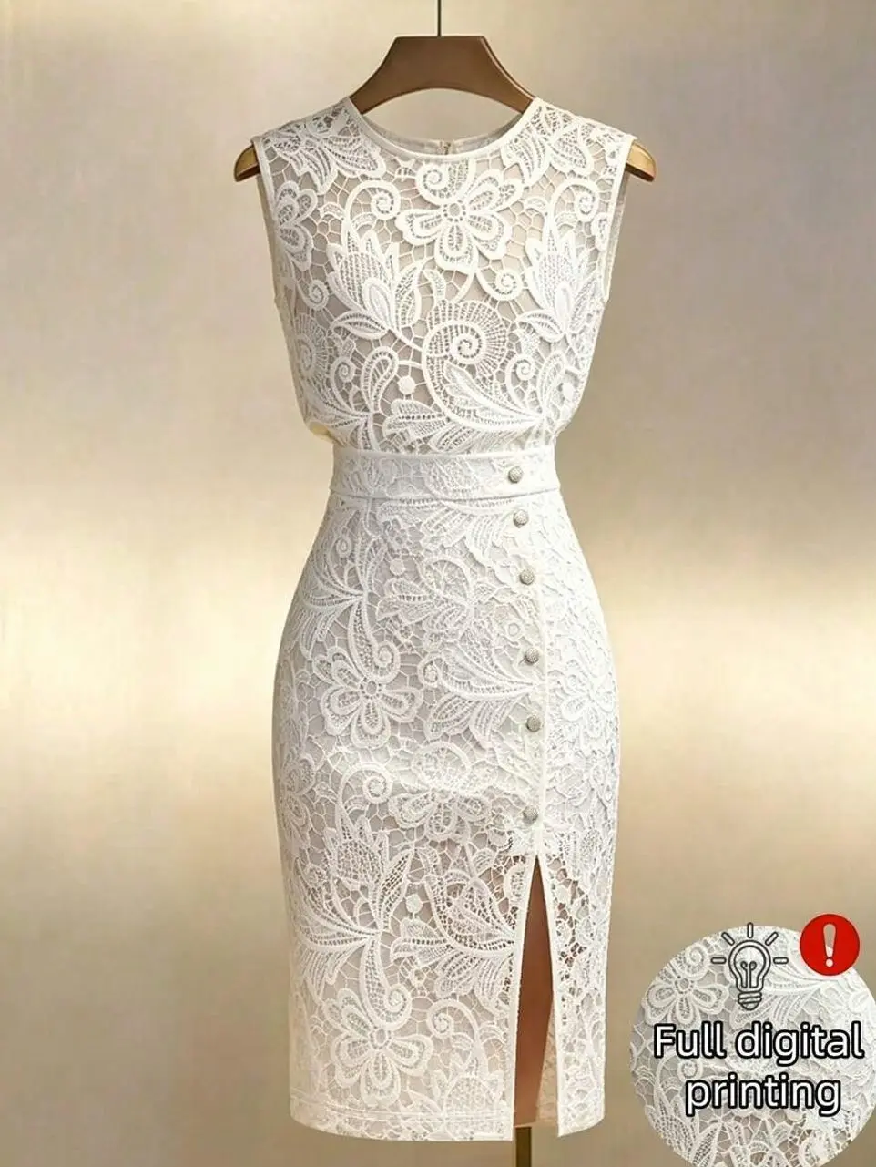👗 Women's Elegant Satin Midi Dress, Sleeveless Waist Shaping Dress With Side Slit For Special Occasions.