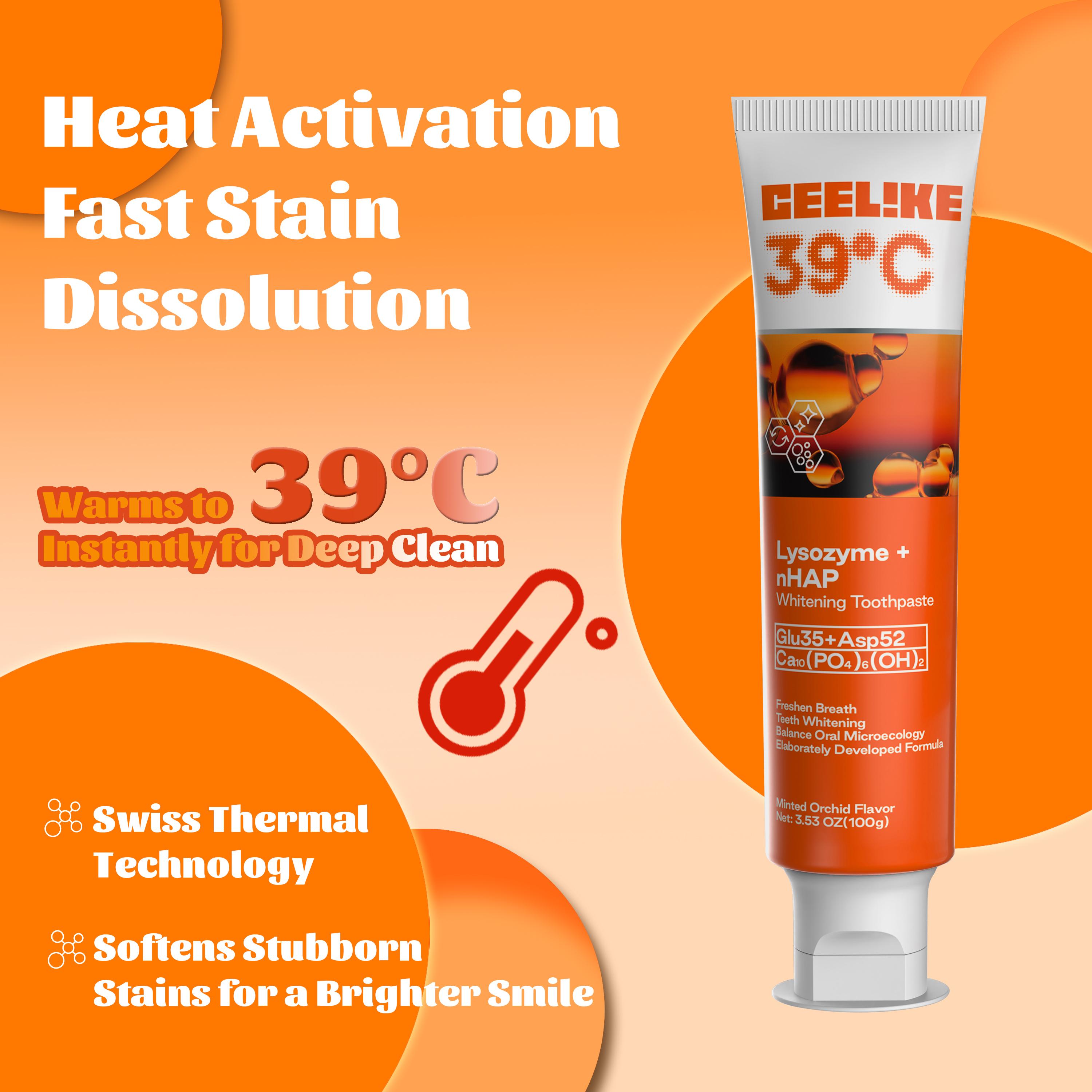 CEELIKE 2-Piece Oral Care Toothpaste Set – Lysozyme Toothpaste to Remove Yellow Stains, Hydroxyapatite to Repair Teeth, and Maintain Fresh Breath