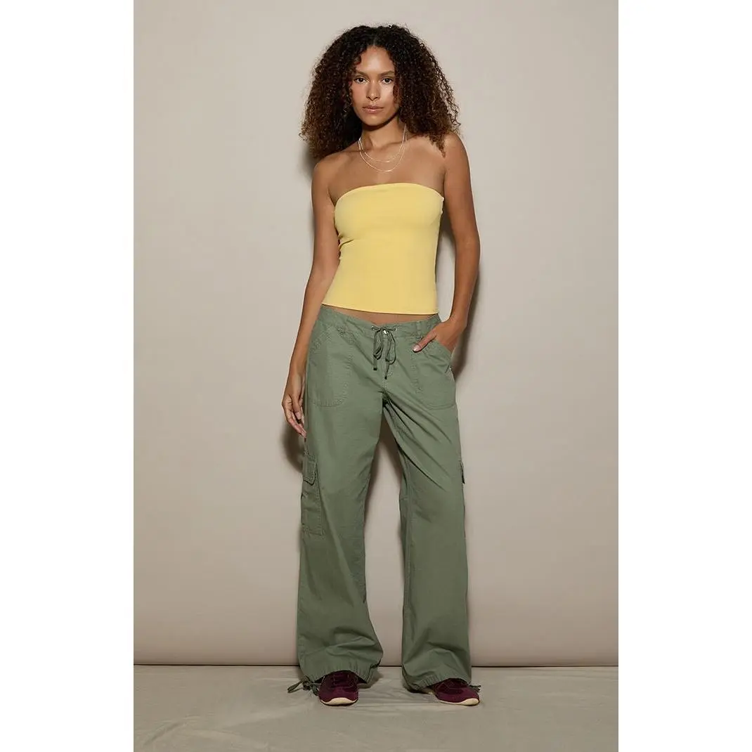 Pacsun Women's Army Green Low Rise Straight Leg Cargo Pants