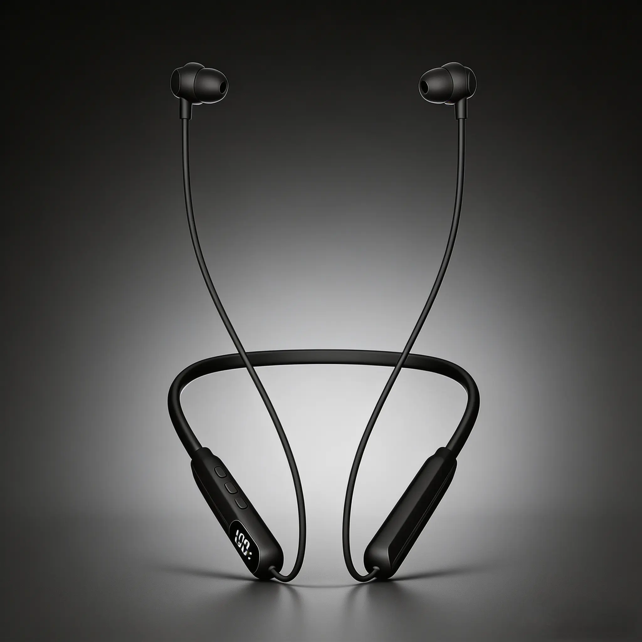 Black Neckband Bluetooth Earbuds - IPX4 Sweat-Resistant Waterproof Headphones, Hi-Fi Sound, LED Battery Display, Magnetic Link, Cable Management, ENC Noise Cancellation, Sound Isolation, Smart Voice Assistant, Type-C, for Sports & Hands-Free Calls