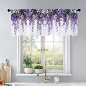1pc Spring Floral Plant Tree Print Kitchen Curtain Valance Pocket Window for Living Room Bedroom Bathroom Home Decor, 54 Inches X 18 Inches Foldable Colorful Divider