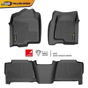 Floor Mats Fit For 1999-2006 Chevy Silverado/GMC Sierra Crew Cab TPE Liners Car Mats