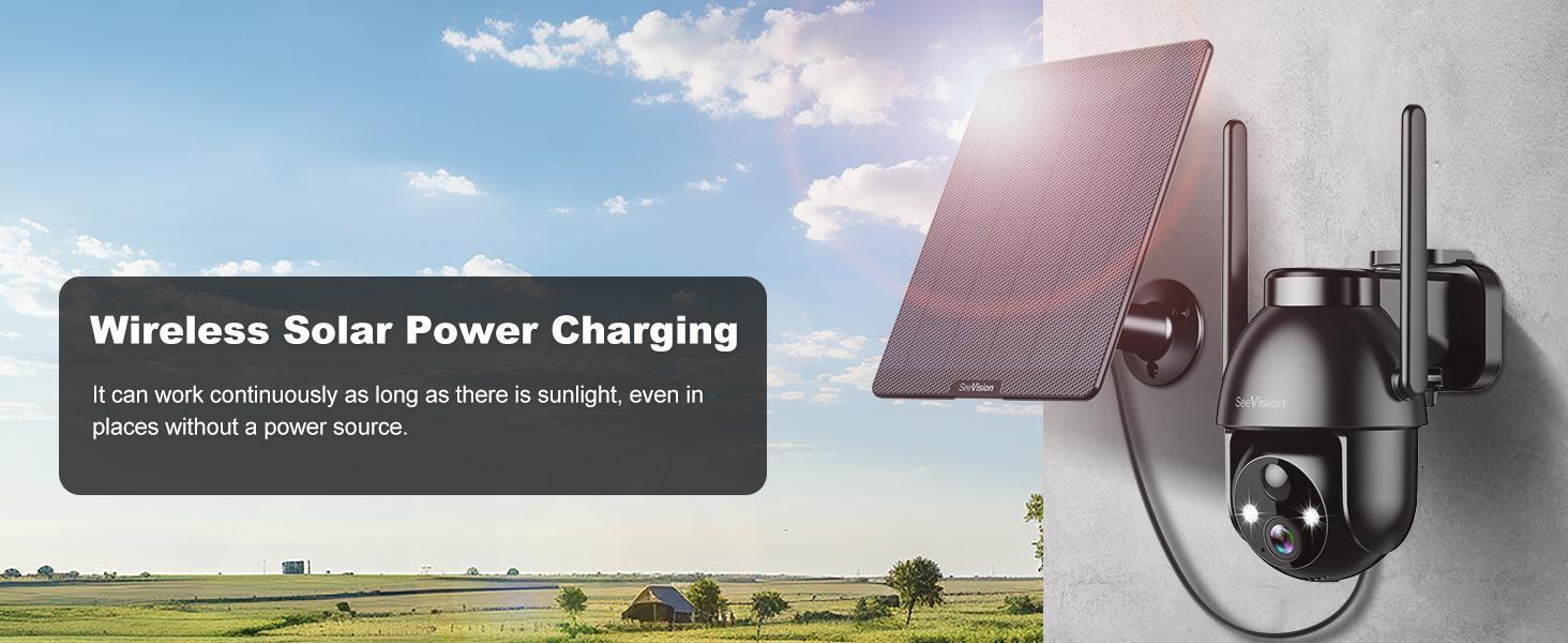 Seevision 4G LTE Solar Security Camera 3MP 2K Outdoor PIR Motion Detection Siren Color Night Vision SD/Cloud Storage SIM Card Included Water Proof