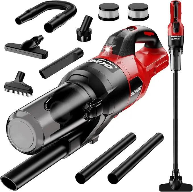 【Battery Not Included】Cordless Vacuum Cleaner for Milwaukee 18V Battery, 6 in 1 Handheld Electric Vacuum Cleaner with HEPA Filter and LED Light, 46 CFM Portable Hand Vacuum for Floor, Carpet, Car