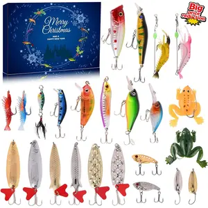 Advent Calendar Fishing Christmas Countdown - 24 Days Fishing Lures Set for Fisher Adult Men Teen Boys - 2026 Xmas Surprise Gift
