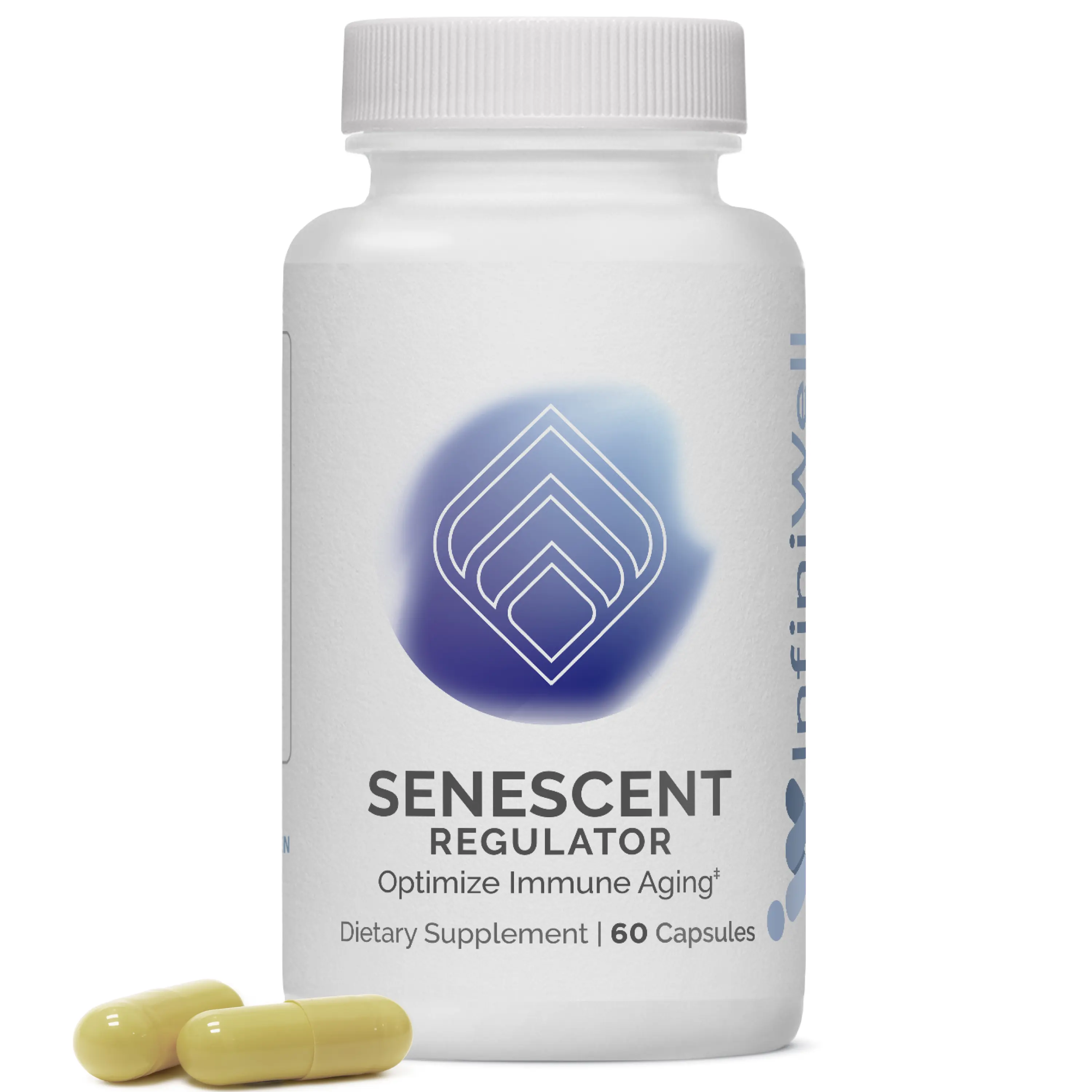 InfiniWell Senescent Regulator Supplement with Turmeric, Tetrahydrocurcumin, Luteolin & Resveratrol - Healthy Aging & Youthful Cellular Function Support