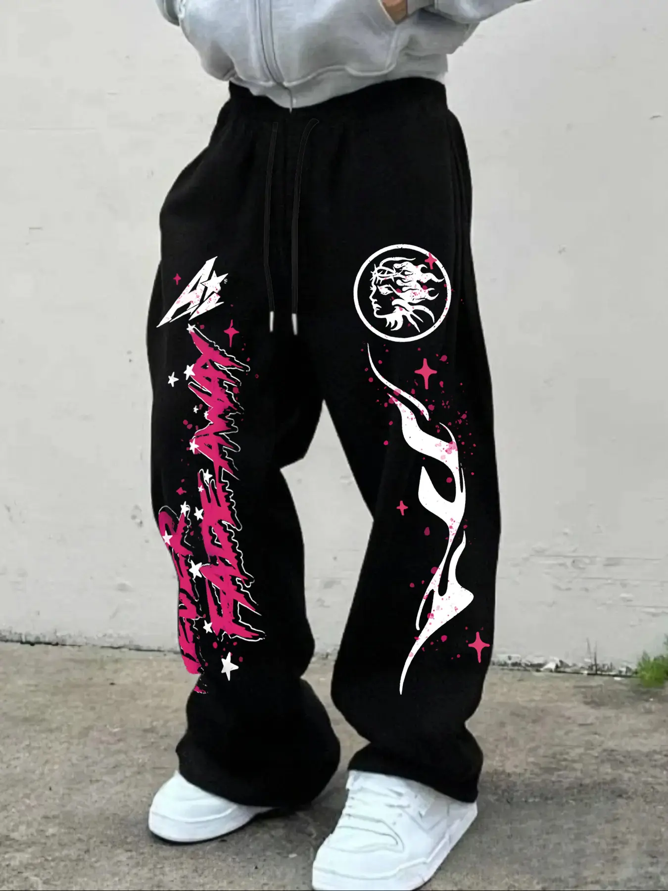 Casual Loose-Fit Sweatpants, Drawstring Waist, Comfortable Street Style, Casual Comfy Sporty, Athleisure Style, Athleisure Design, Fitness Casual Pants, Perfect for Daily, Sports, and Gatherings, Athletic Casual Pants
