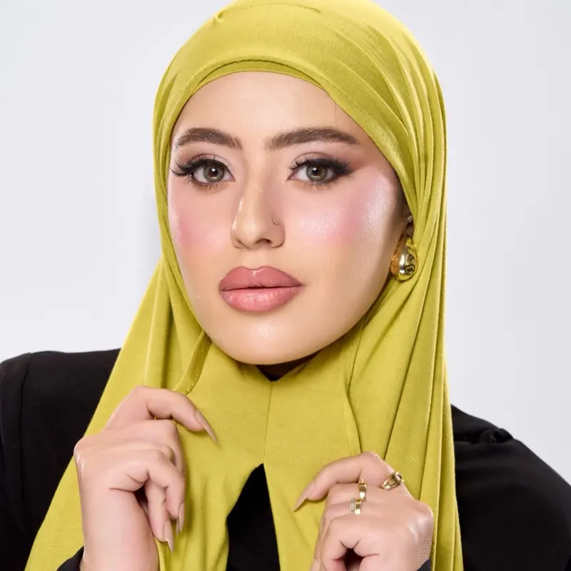 Jersey Hijab with Pre-Sewn Front & Attached Inner Cap 100  Pure cotton