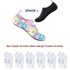 Get 2PCS Water Shoes for Men & Women - Quick-Drying Barefoot Style for Outdoor Sports, Swimming, Beach, Surfing, Walking, Yoga - Non-Slip Design - Versatile Water Socks