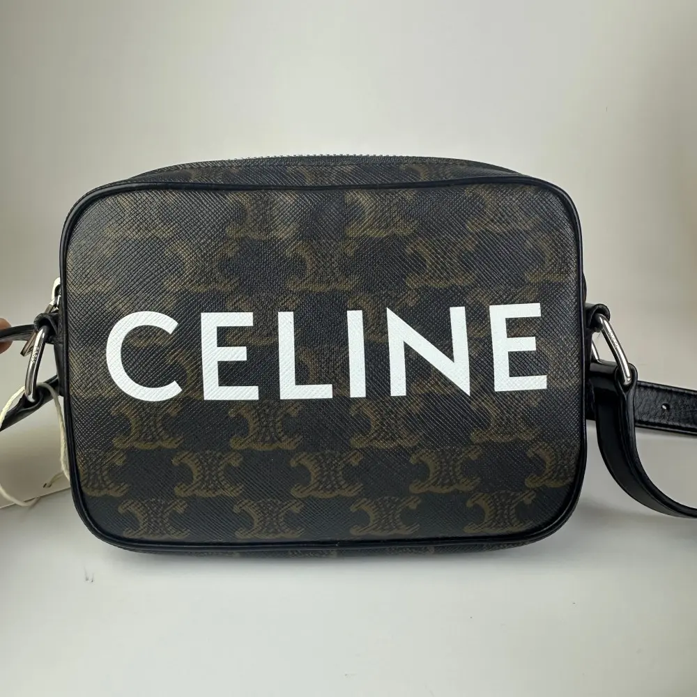 Pre-owned Celine Medium Messenger Bag in Triomphe Canvas with Print【1096】