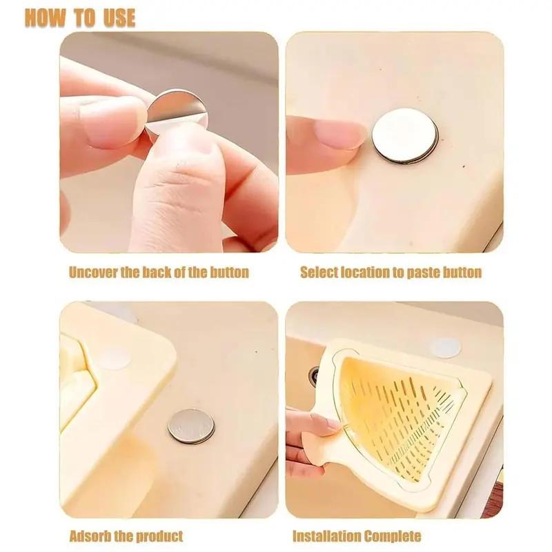 Kitchen sink filter magnetic draining triangular 2 PCS for storing kitchen waste, food scraps and leftovers.