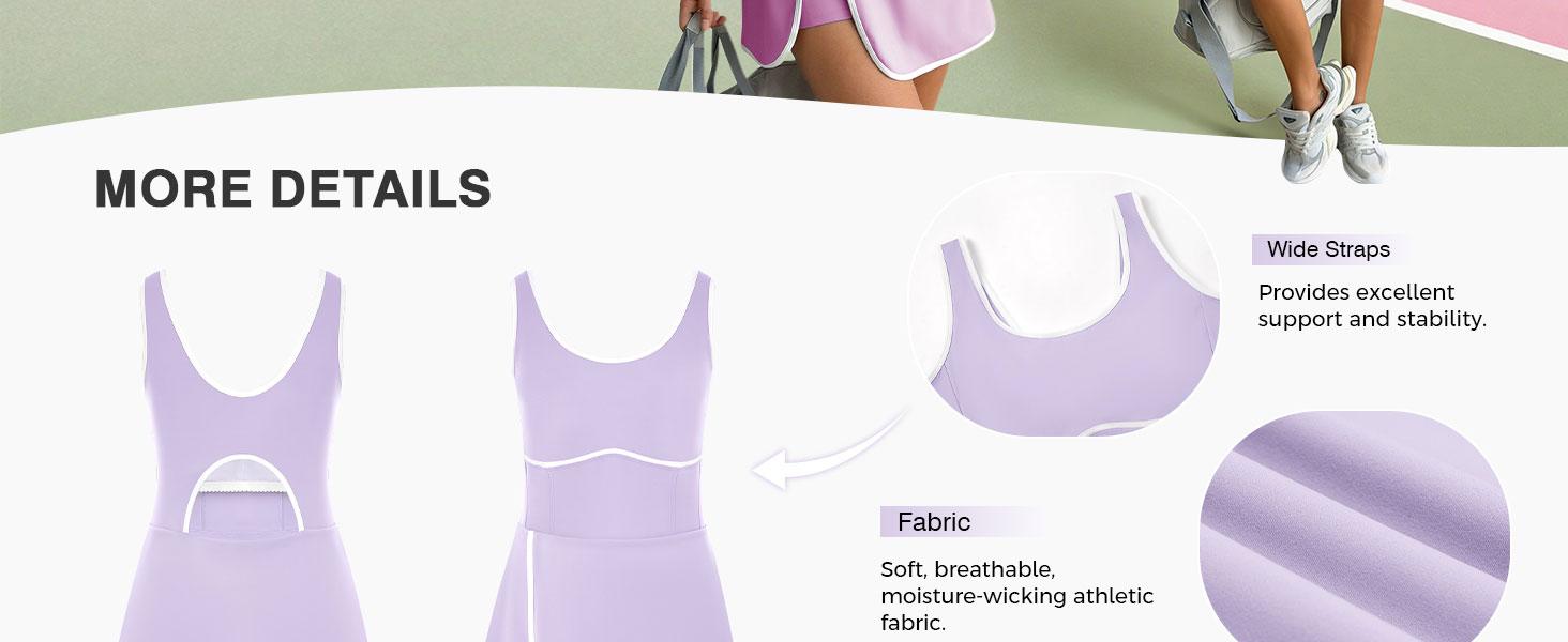 Fisoew Sports Womens Workout Tennis Dress with Built-in Bra & Shorts Pockets Sleeveless Cutout Golf Athletic Mini Dresses,Valentine's Day Gift Recommendations Workoutdress SpringStatements