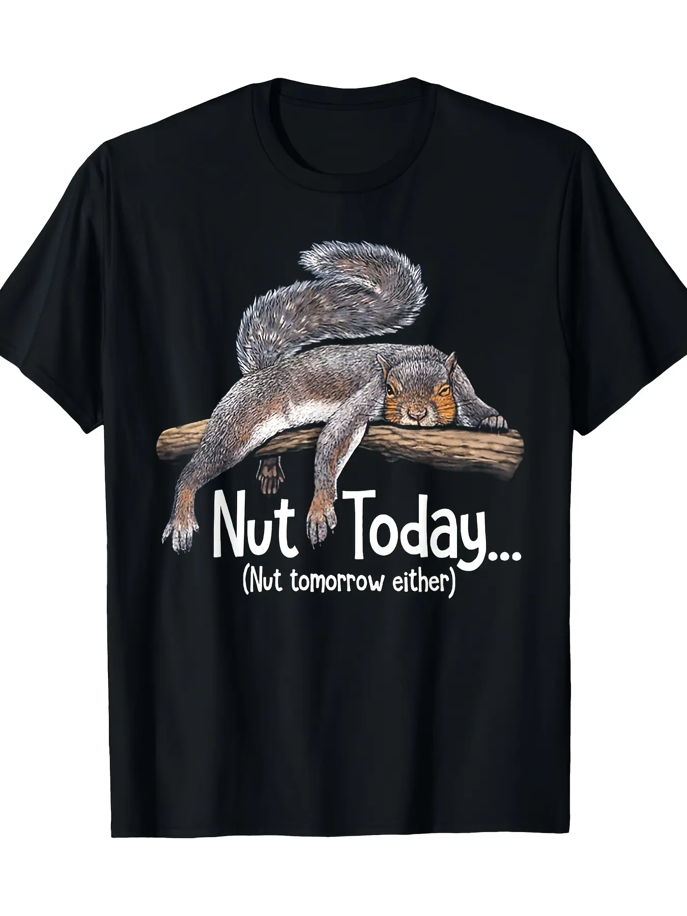 1pc Funny Squirrel Graphic T Shirt Nuts Today Tomo unisex soft cotton short sleeve t shirt, vintage graphic casual tee for men women teens, perfect birthday holiday gift for camping travel gym daily street  wear