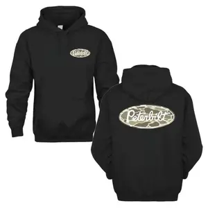 Peterbilt Hoodie, Camo Logo Graphic Hoodie, Soft Cotton, Comfortable Unisex Fit, Perfect Gift for Truck Drivers, Outdoor Lovers & Big Rig Fans