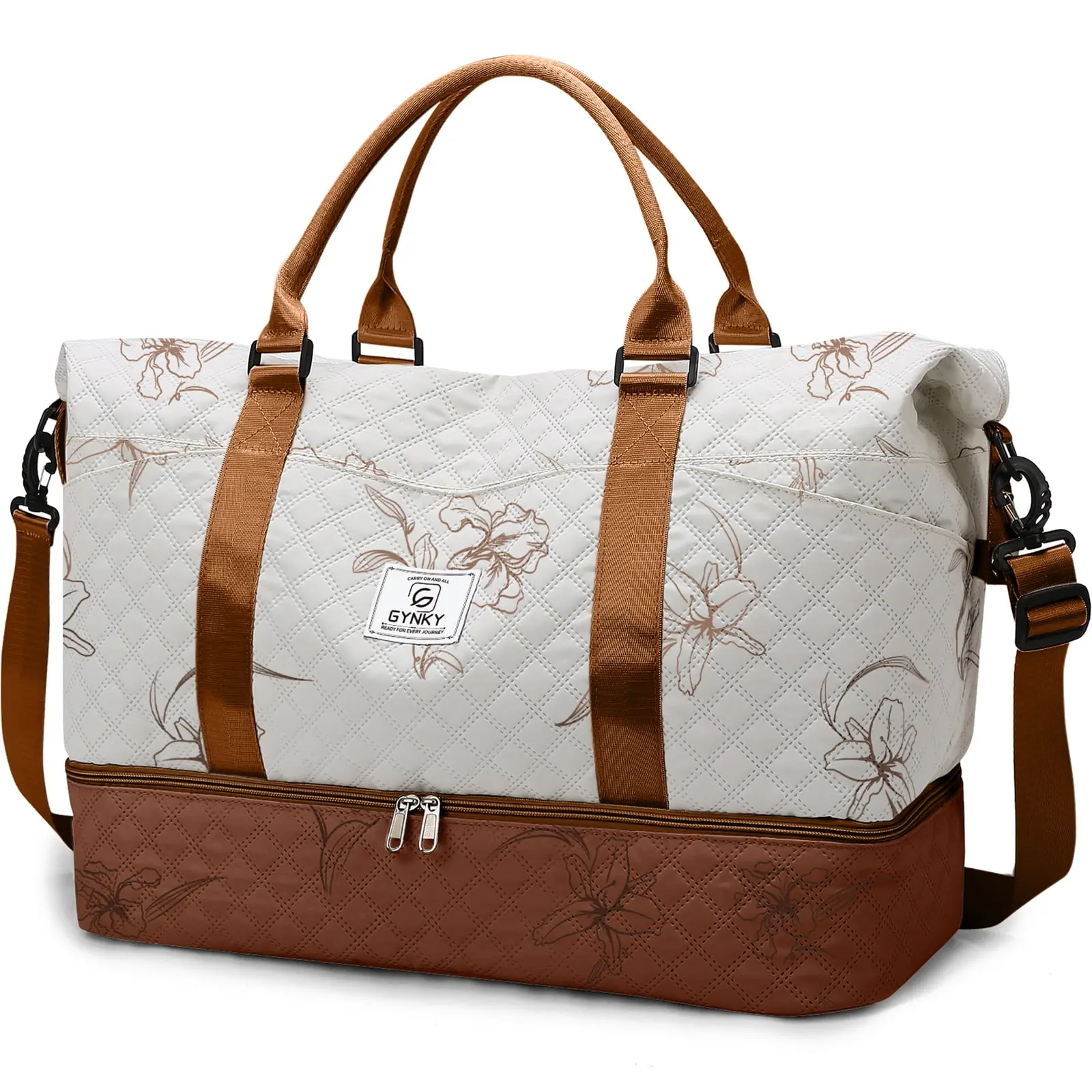 Dakimoe Women's Travel Bag Set - Carry On Duffle with Shoe Compartment, Wet Pocket, Personal Item for Overnight, Gym Use, Personal Item Travel Bag