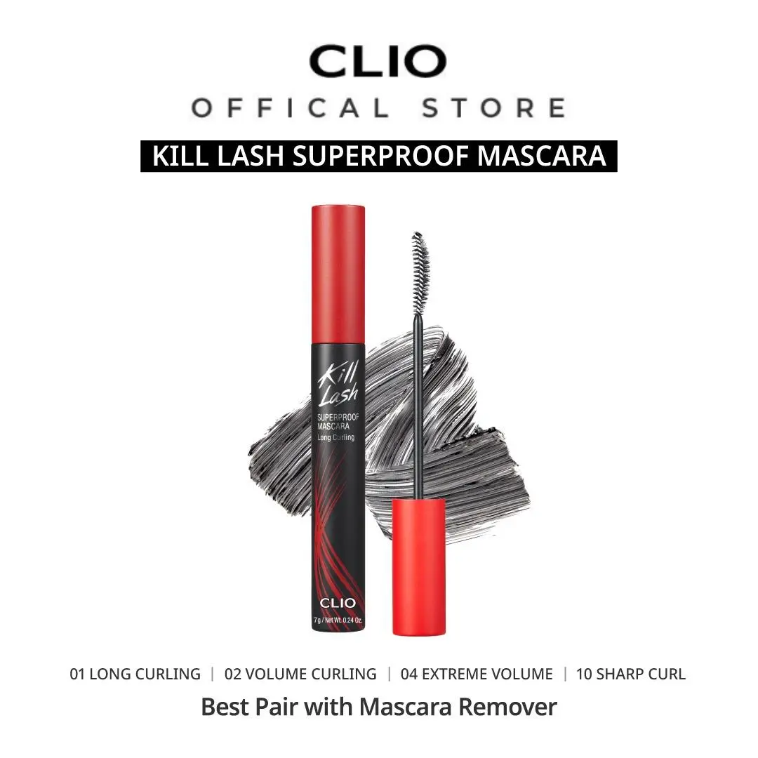 [CLIO Official Shop] CLIO Kill Lash Superproof Mascara | Waterproof Mascara, Smudge-Proof, Long-Lasting | Mascara Remover & Eye Makeup
