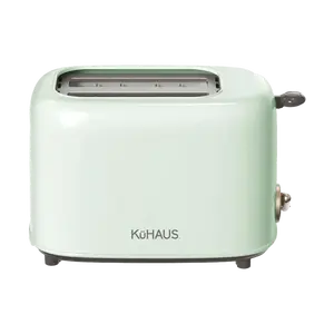 KUHAUS Retro 2-Slice Toaster Mint Green, Vintage Style Automatic Pop-Up Toaster with 7 Browning Settings, Compact Breakfast Maker for Bagels & Bread