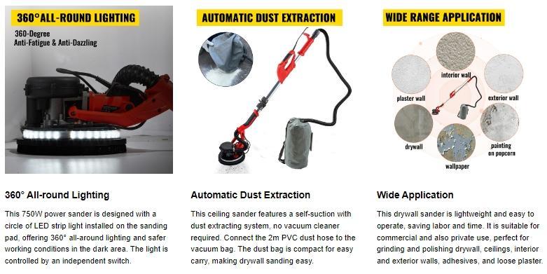 【Father's Day】VEVOR Drywall Sander 850W, Variable Speed 800-1750 RPM, Foldable Sheetrock Sander with Telescope Handle, LED Strip Light, Vacuum Bag & Gloves Heavy Duty Power Tools 【Father's Day】VEVOR Drywall Sander 850W, Variable Speed 800-1750 RPM, Foldable Sheetrock Sander with Telescope Handle, LED Strip Light, Vacuum Bag & Gloves Heavy Duty Power Tools