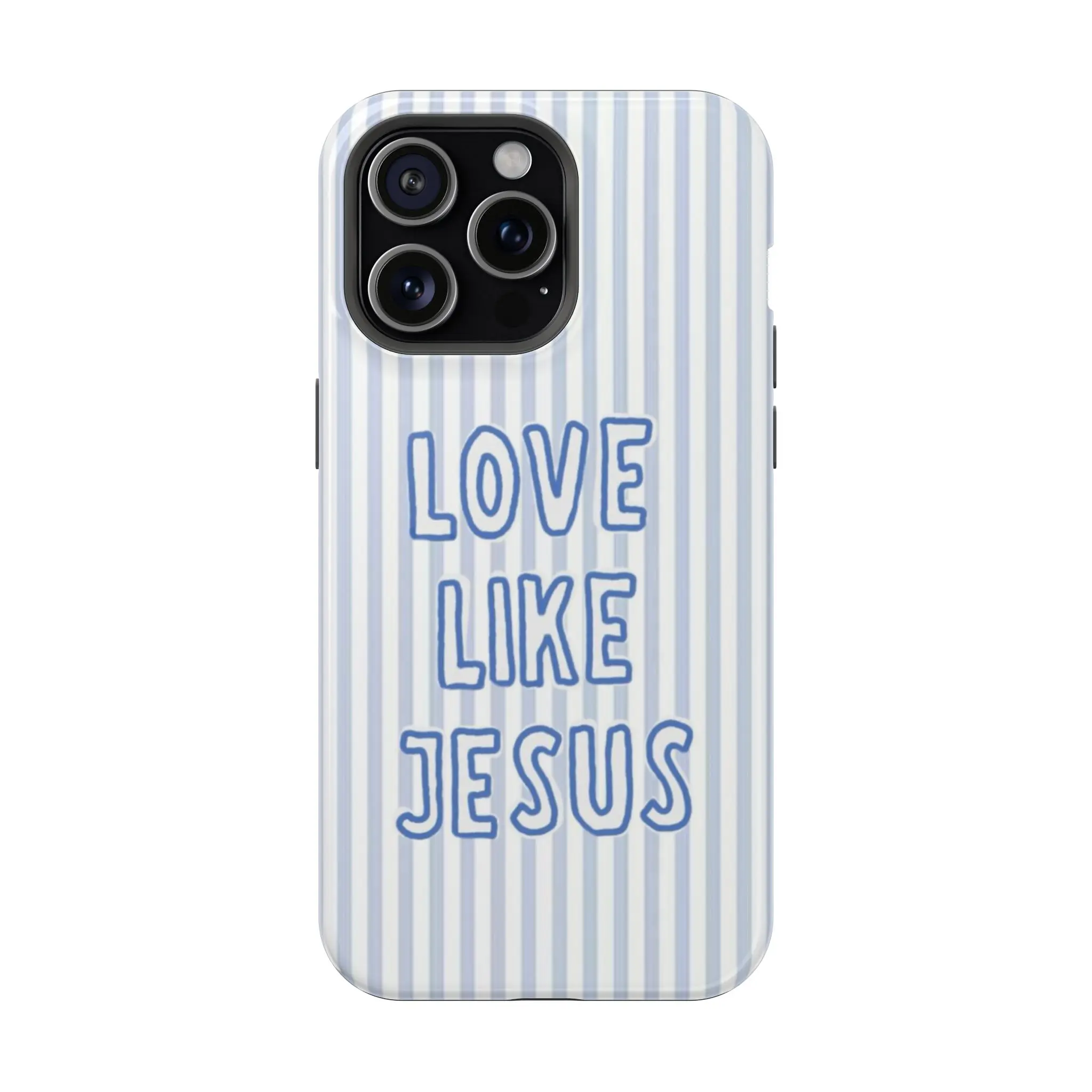 "Love Like Jesus" Christian Phone Case - Blue Stripe & Bible Verse Aesthetic For iphone 17 pro case 16 max plus air 15 14 13 & For Samsung Galaxy S25 S24 Ultra Galaxy A15 A16 5G, Gift for her Compatible with Samsung Galaxy S25