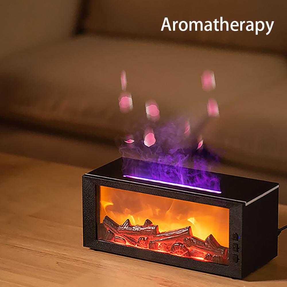 Desktop Fireplace with Atmosphere Light Portable Simulation Fireplace Heater for Bedroom Home Office Decorations Creative Home Decorative Ornaments humidifier  bedroom upside  christmas  tree