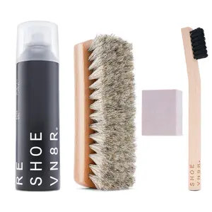 Reshoevn8r Suede Revive Bundle - Includes Mink Oil Dry Suede Cleaning Kit & Horsehair Brush for Easy Suede Care