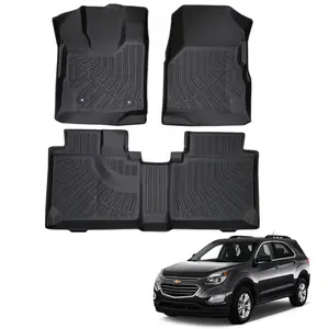 Canvcle Custom Fit Floor Mats for Chevrolet Equinox/GMC Terrain Denali 2012-2017 All Weather TPE Odorless Front & 2nd Row Carpet Protection