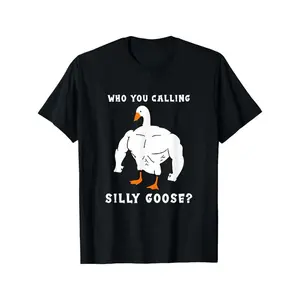 [Casual Style] Silly Goose" Funny Gym Meme T-Shirt, Comfortable Fit,  Muscular Goose Graphic, Ideal for Casual Wear & Holiday Gifts