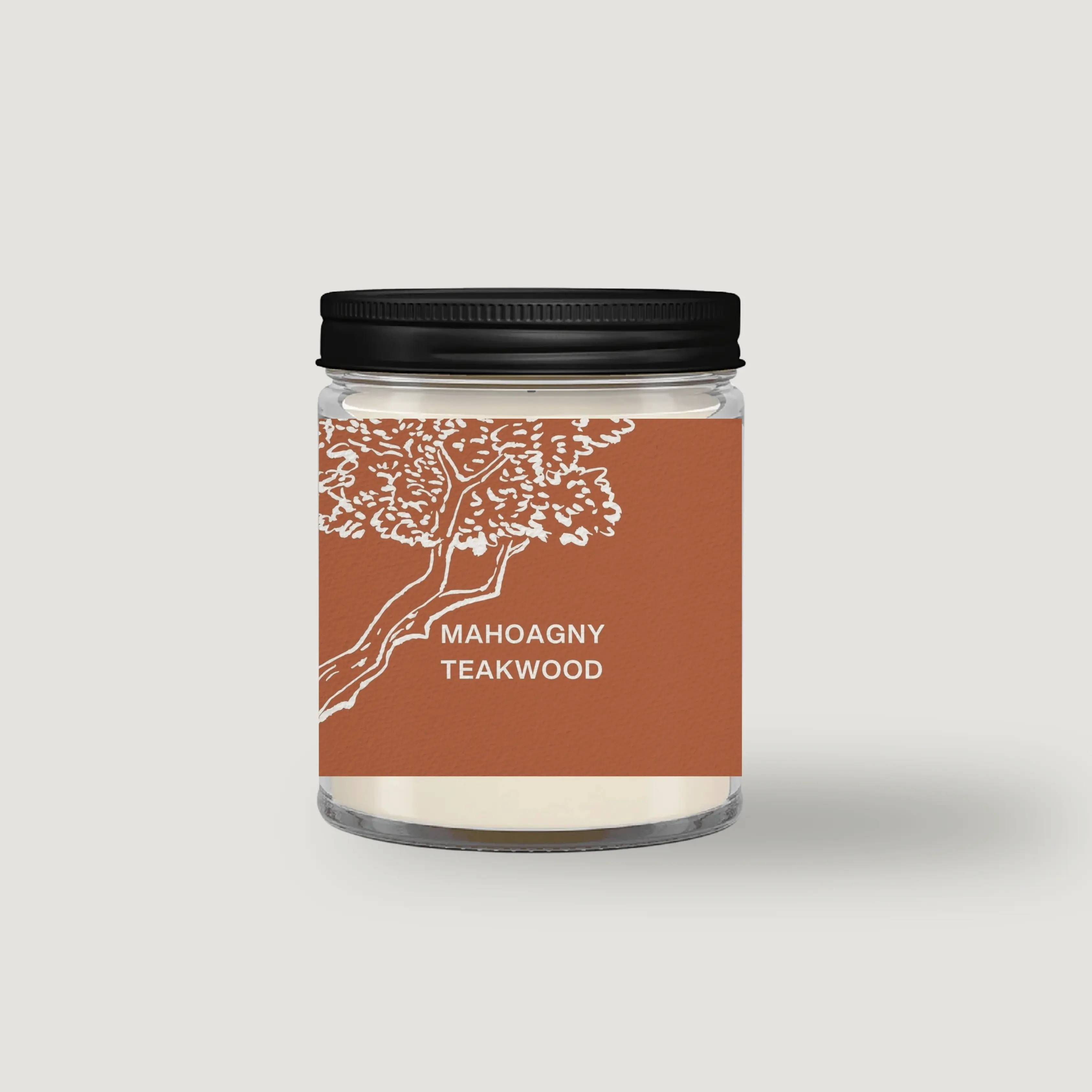 Mahogany Teakwood 8 oz Single Wick Candle | Bold Woodsy Masculine Scent | Luxury Coconut Apricot Wax Candle | Gift for Him