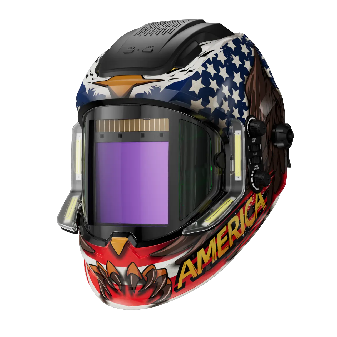 ANDELI Auto Darkening Welding Helmet (Weldingmask), 4 LED Lights, 3.94"X3.74" Panoramic Large True Color Viewing Screen, 4 Arc Sensors, 4/5-9/9-13 Shade Range, Type-C Charging